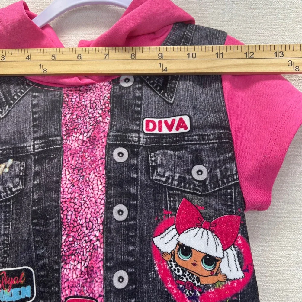 LOL Surprise DIVA Girls Short Sleeve Hooded Cosplay Dress‎ Med 7/8 L.O.L.